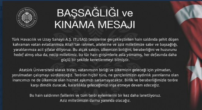 ATAUNİ: ‘Aziz milletimizin daima yanında olacağız'