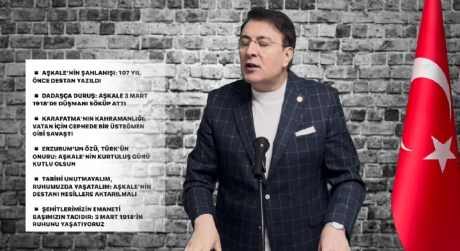 Aydemir: Aşkale'nin şahlanışı Dadaşça duruştur